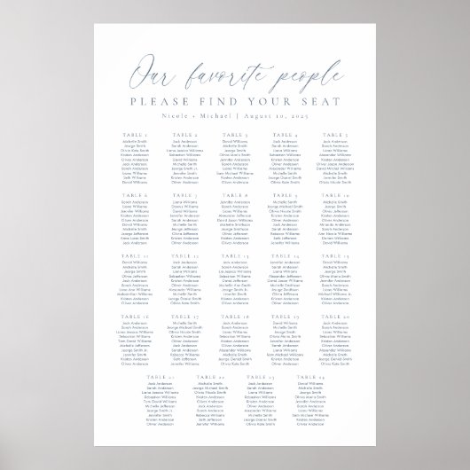24テーブル私たちお気に入りのの人の座席表 ポスター (正面)