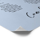 24テーブル素朴ほこりっぽい青い写真の座席表 ポスター (角)