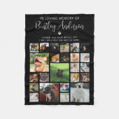 24パーソナライズされたフォトペット記念 フリースブランケット (正面)