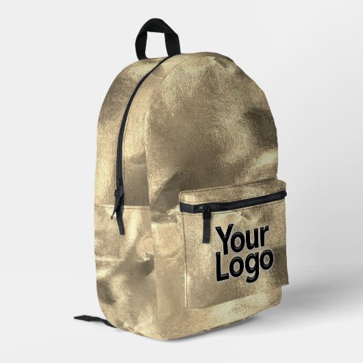 24フェイクK金ゴールドリーフきらきら光るGlamプロフェッショナルロゴ プリントバックパック (裏面左端)