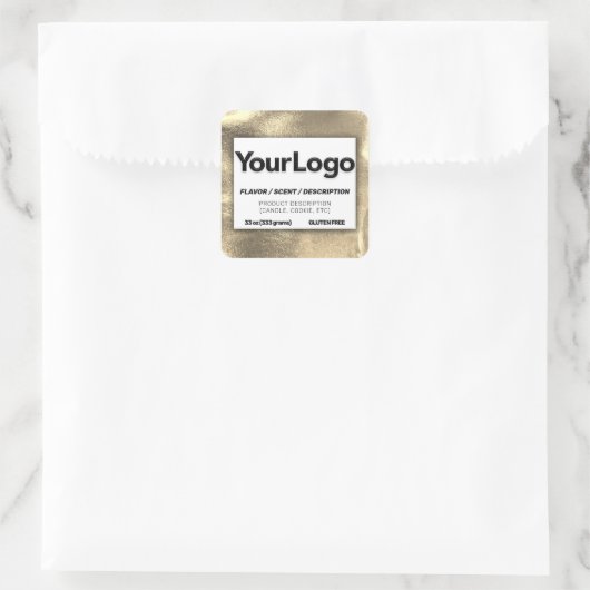 24フェイクk金ゴールドリーフプロフェッショナルロゴ製品ラベル スクエアシール (バッグ)