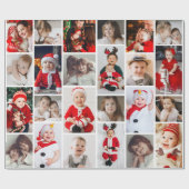 24フォトコラージュのクリスマス ラッピングペーパー (フラット)