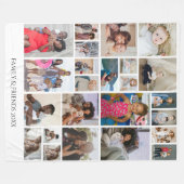 24フォトコラージュパーソナライズされた家族 フリースブランケット (正面(横))