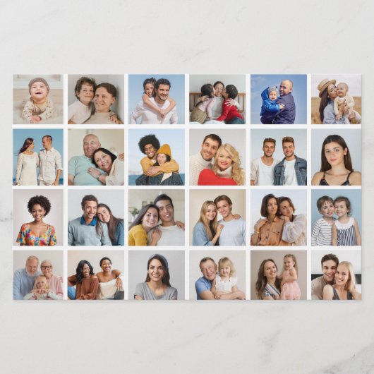 24フォトコラージュ編集可能カラーカード/フライヤー (正面)