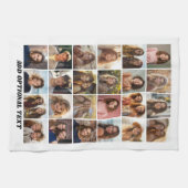 24フォトコラージュ – カスタム文字 – 白黒 キッチンタオル (横)