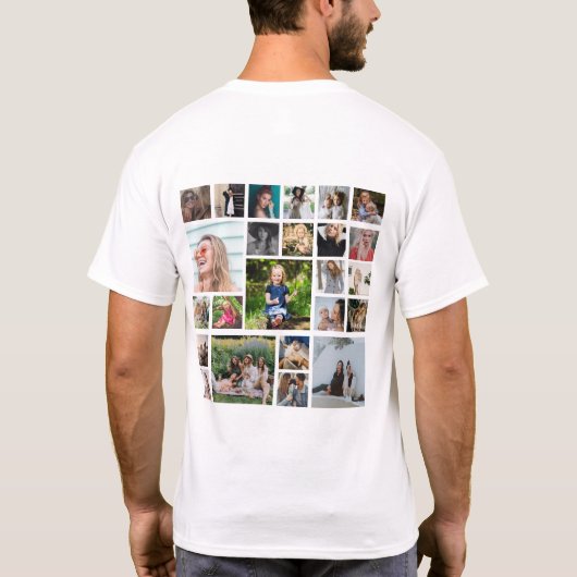 24フォトパーソナライズされたコラージュTシャツ Tシャツ (裏面)