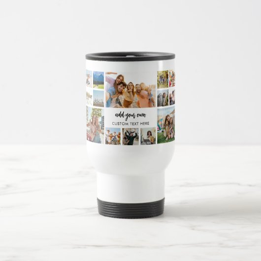 24モダンパーソナライズされた枚コラージュ トラベルマグ (中央)