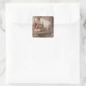 24人のイラストの一つであるエスナの織機 スクエアシール (バッグ)