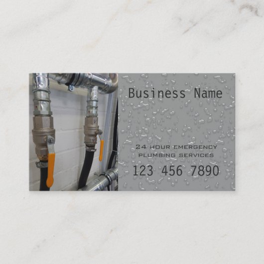 24人の時間の緊急の鉛管工-銀製カード 名刺 (正面)