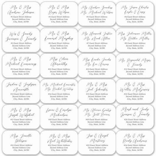 24個人ブラックズゲ結婚スト住所 シール (正面)