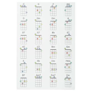 24共通ウクレレ和音カラー参考図 メタルプリント