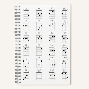 24共通Ukuleleコード表 – UkeチートシートP ノートブック