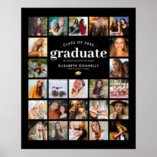 24写真エレガントコラージュ卒業ポスター ポスター (正面)