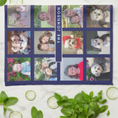 24写真テンプレートコラージュとカスタム文字 キッチンタオル (折り畳み)