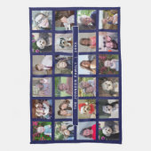 24写真テンプレートコラージュとカスタム文字 キッチンタオル (縦)