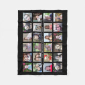 24写真テンプレートコラージュとカスタム文字 フリースブランケット (正面)