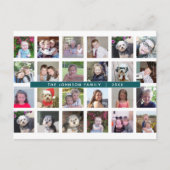 24写真テンプレートコラージュとカスタム文字 ポストカード (正面)