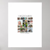 24写真パーソナライズされたコラージュの卒業署名 ポスター (正面)
