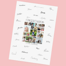 24写真パーソナライズされたコラージュの卒業署名