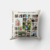 24写真パーソナライズされたコラージュ記念碑 クッション (裏面)