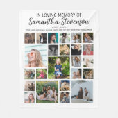 24写真パーソナライズされたコラージュ記念碑 フリースブランケット (正面)