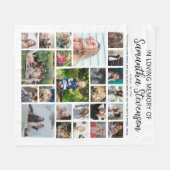 24写真パーソナライズされたコラージュ記念碑 フリースブランケット (正面(横))