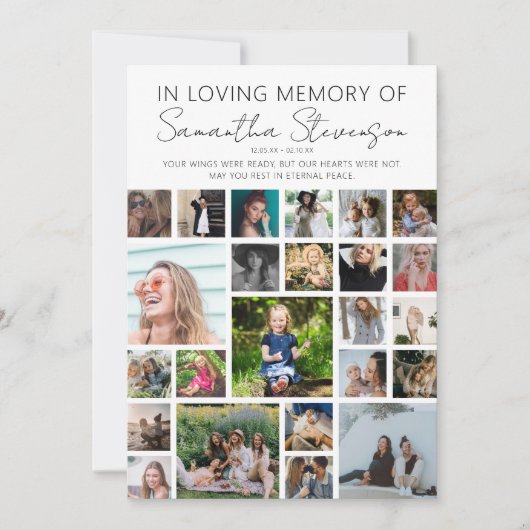 24写真パーソナライズされたコラージュ サンキューカード (正面)