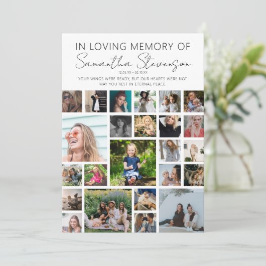 24写真パーソナライズされたコラージュ サンキューカード (スタンド正面)