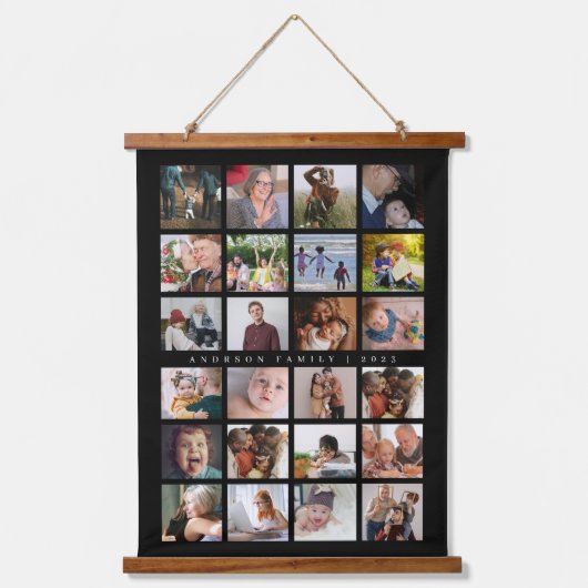 24写真ファミリー名 吊り下げ型タペストリー (正面)