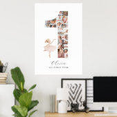 24写真1stバースデーバレリーナ写真コラージュ ポスター (ホームオフィス)