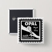 24周年結婚オパール伝統的 缶バッジ (正面&裏面)
