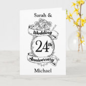 24周年結婚フラワーズバラ カード (黄色い花)