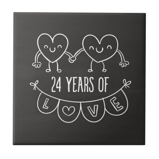 24周年記念ギフトチョークハート タイル (正面)