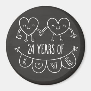 24周年記念ギフトチョークハート マグネット