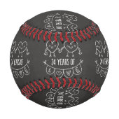 24周年記念ギフトチョークハート 野球ボール (裏面)