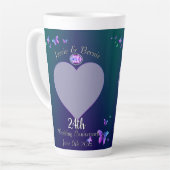 24周年記念結婚ブルーラテマグ カフェラテマグ (左アングル)