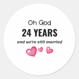 24周年記念結婚贈おもしろいり物 ラウンドシール