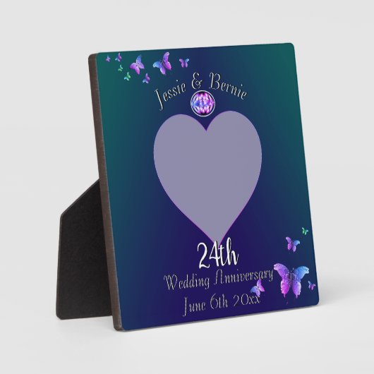 24周年記念額結婚写真 フォトプラーク (正面)