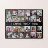 24家族とコラージュ日付 – 黒 ジグソーパズル (横)