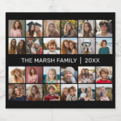 24家族とコラージュ日付 – 黒 ビールラベル (シングルラベル)