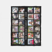 24家族とコラージュ日付 – 黒 フリースブランケット (正面)