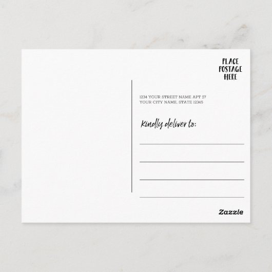 24家族とコラージュ日付 – 黒 ポストカード (裏面)