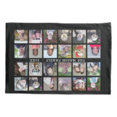 24家族とコラージュ日付 – 黒 枕カバー (裏面)