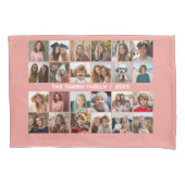 24家族とコラージュ日付 – coral 枕カバー (正面)