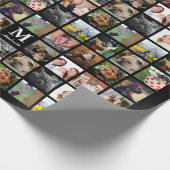 24家族モダン写真コラージュとイニシャル&名前 ラッピングペーパー (角)