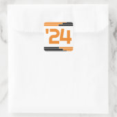 24年の卒業のオレンジとブラックのクラス スクエアシール (バッグ)