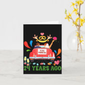 24年前の結婚式がおかしい 結婚24周年記念カップル カード (黄色い花)