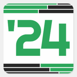 24年卒業のグリーンとブラックのクラス スクエアシール