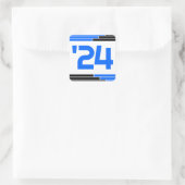 24年卒業のブルー&ブラックのクラス スクエアシール (バッグ)