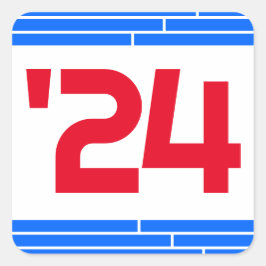 24年卒業の赤と青のクラス スクエアシール